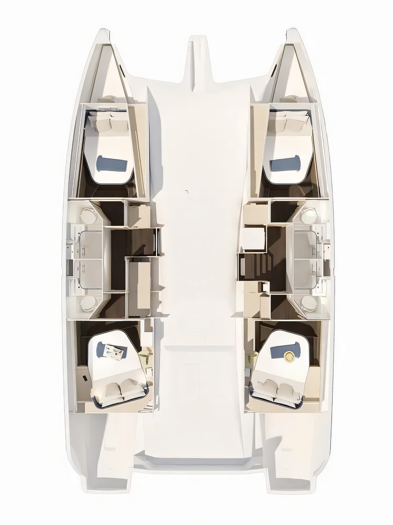 Interior of Fountaine Pajot New 44 catamaran with 6 cabins Croatia yacht charter