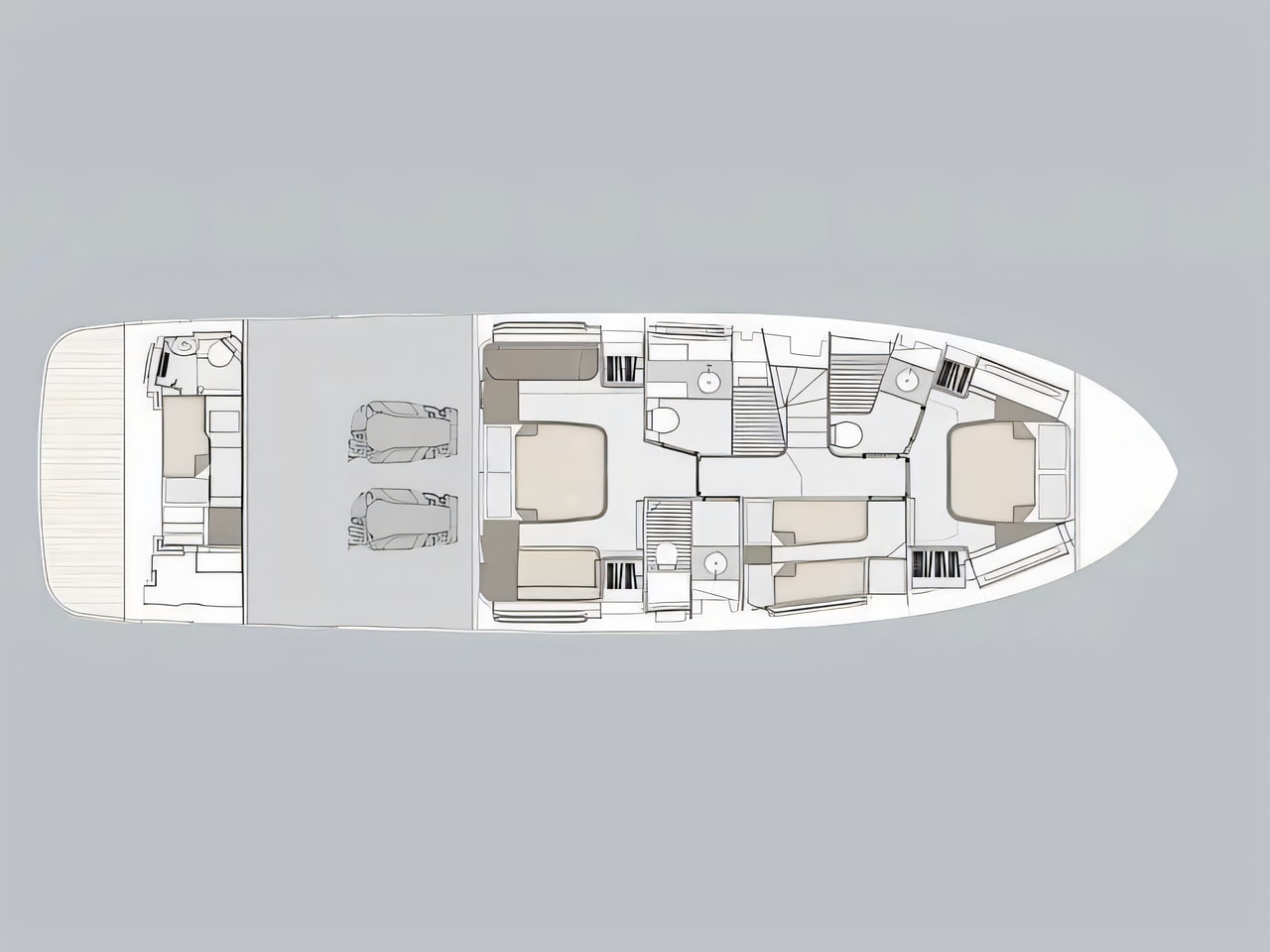 Interior of Azimut Magellano 60 motoryacht with 3 cabins Croatia yacht charter