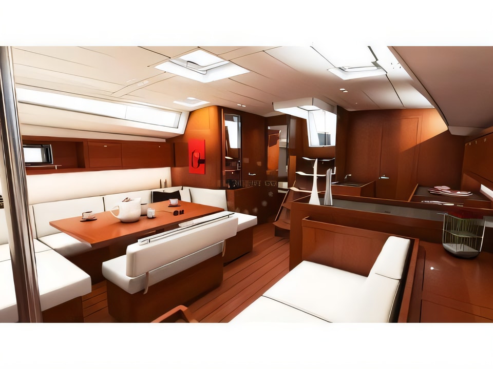 Interior of Oceanis 48 sail boat with 4 cabins Croatia yacht charter