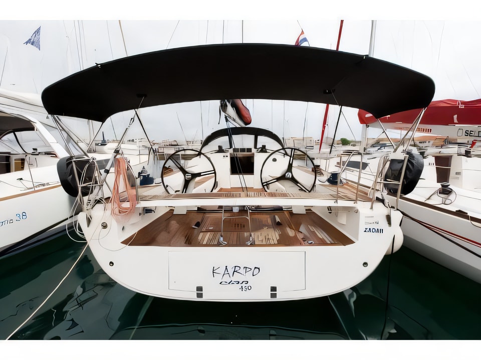 Exterior overview of Elan 450 Performance sail boat for charter from Biograd Kornati in the Zadar sailing area Croatia