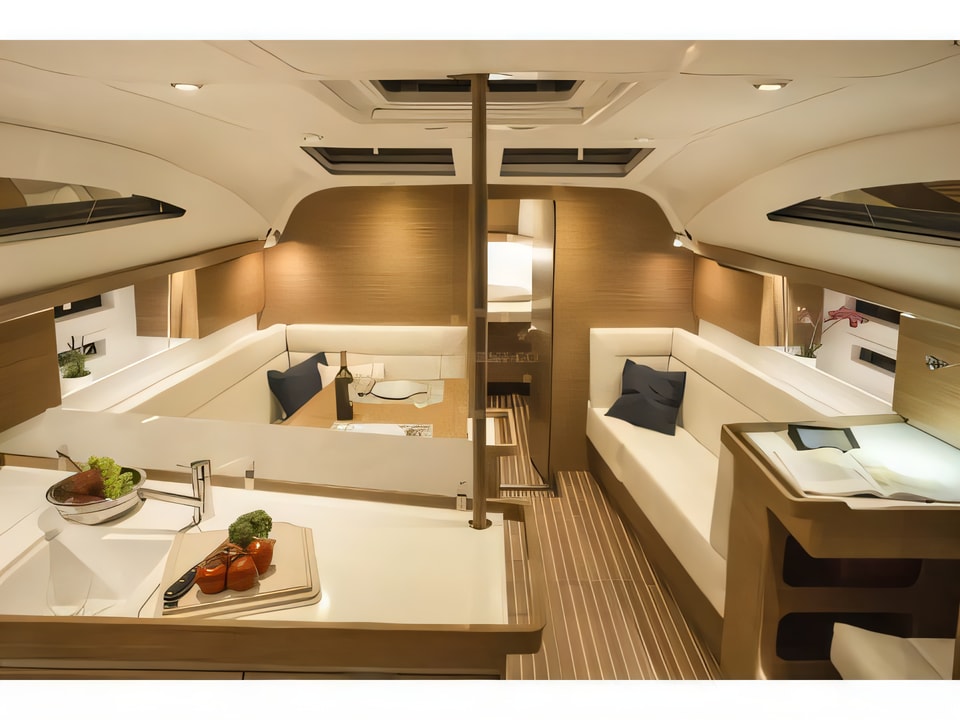 Interior of Elan 45 Impression sail boat with 4 cabins Croatia yacht charter