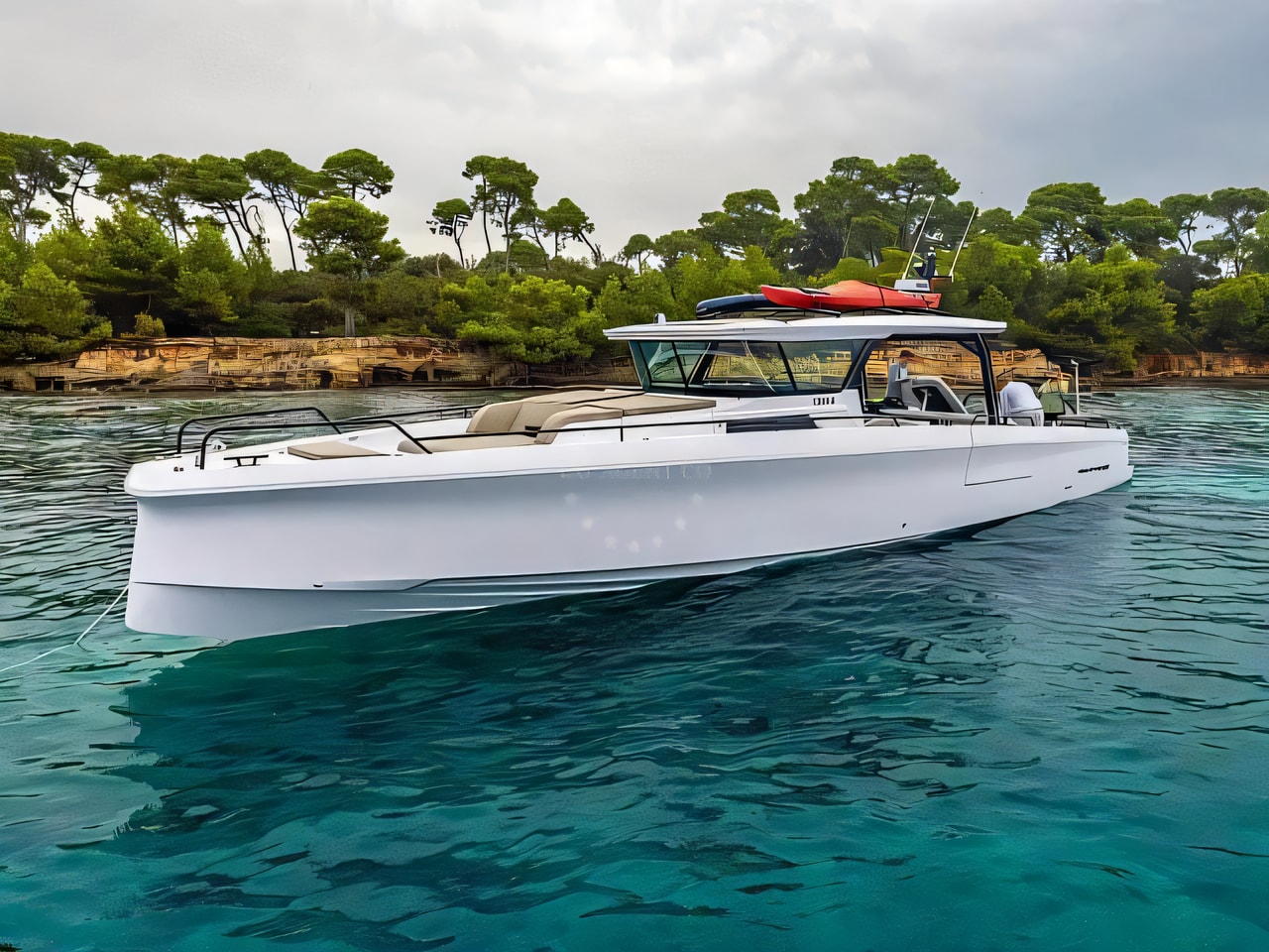 Axopar 45 Cross Top motor boat for charter from Seget Donji / Marina Baotic Split sailing area Croatia