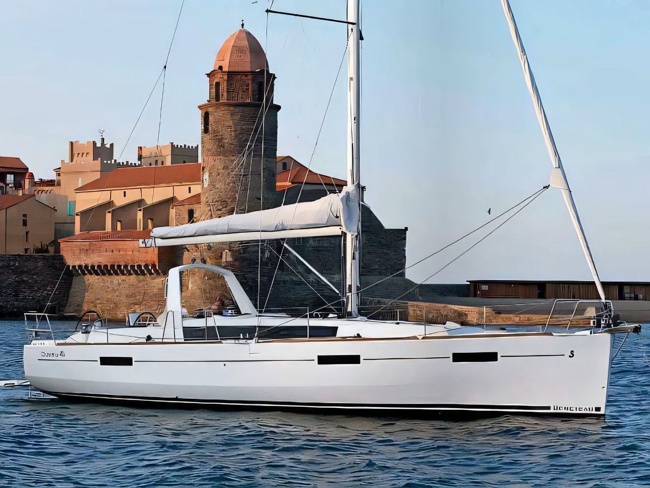 Exterior overview of Oceanis 41.1 sail boat for charter from Krk Marina Punat in the Istria / Kvarner sailing area Croatia