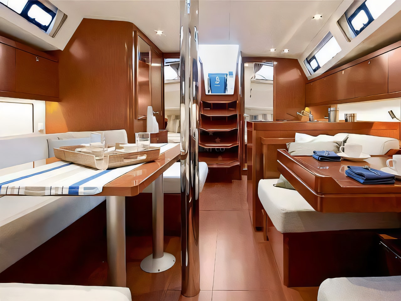 Layout of Oceanis 41.1 sail boat with 3 cabins Croatia yacht charter