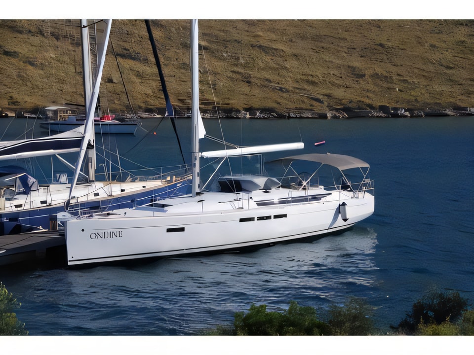 Exterior overview of Sun Odyssey 519 sail boat for charter from Biograd Kornati in the Zadar sailing area Croatia