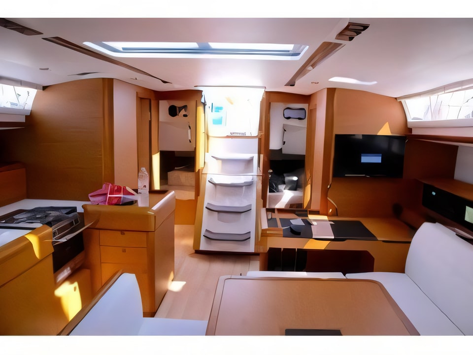 Interior of Sun Odyssey 519 sail boat with 6 cabins Croatia yacht charter