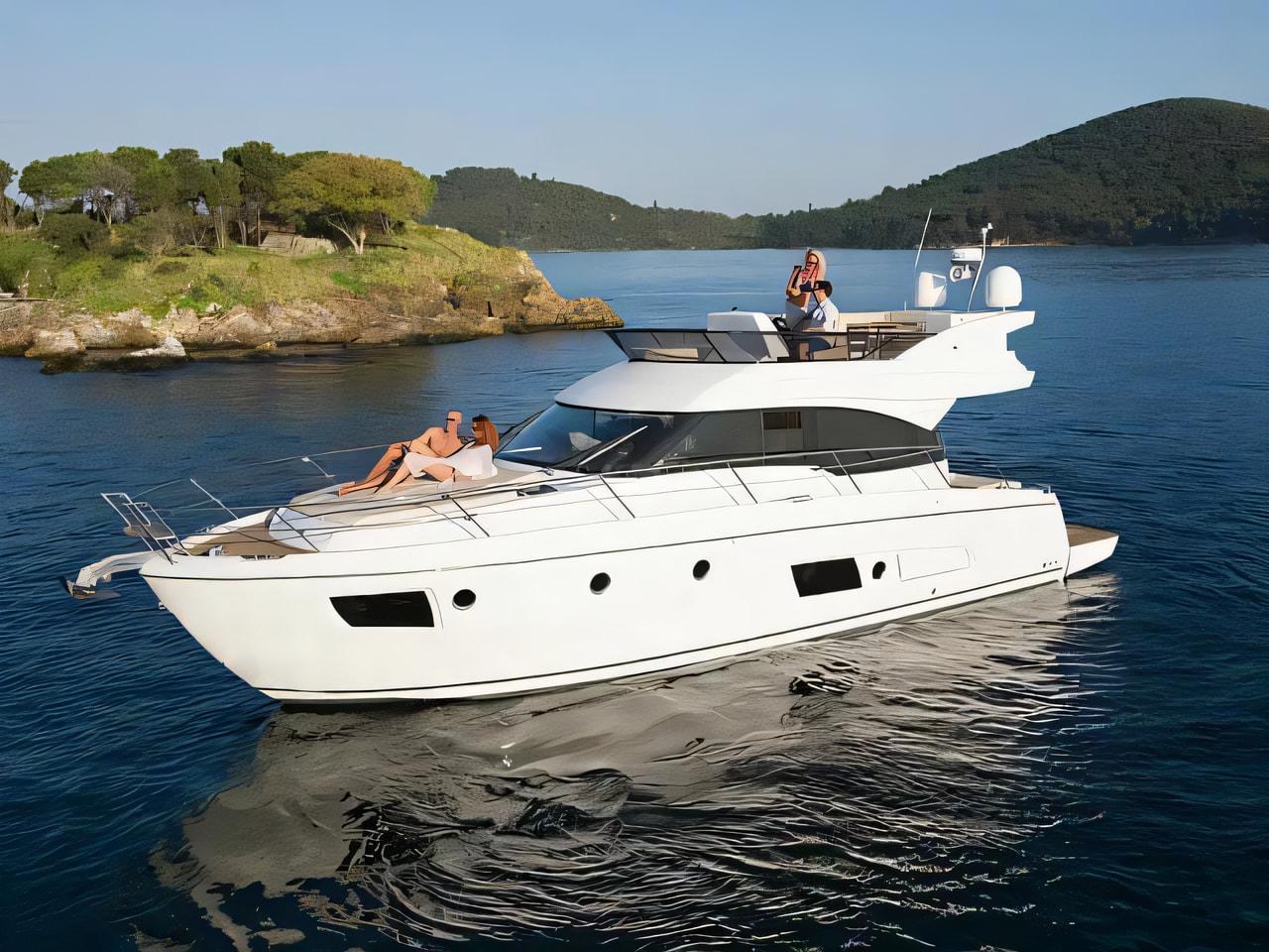 Bavaria Virtess 420 Fly motor boat for charter from Biograd / Marina Kornati Zadar sailing area Croatia
