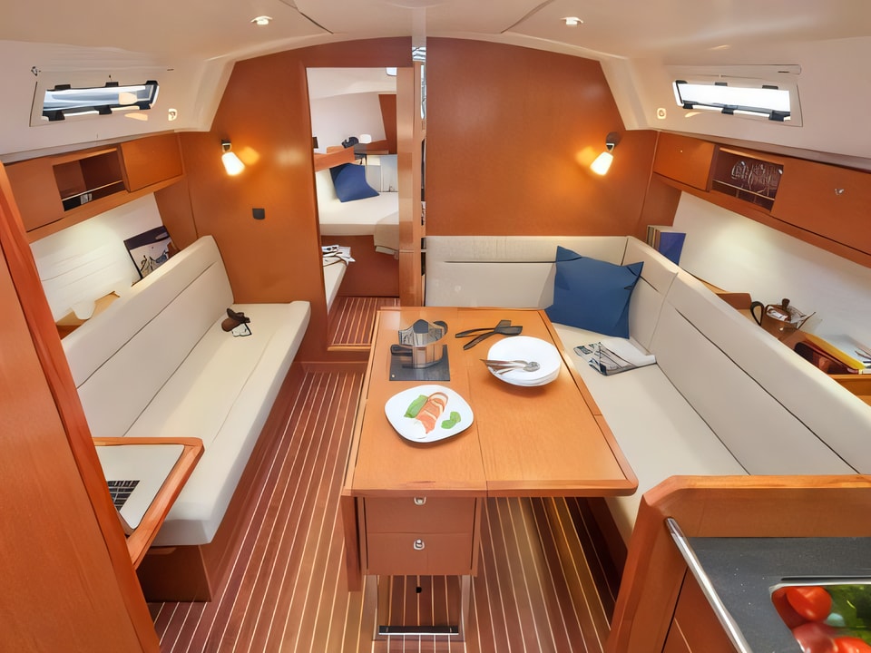 Interior of Bavaria Cruiser 36 sail boat with 3 cabins Croatia yacht charter