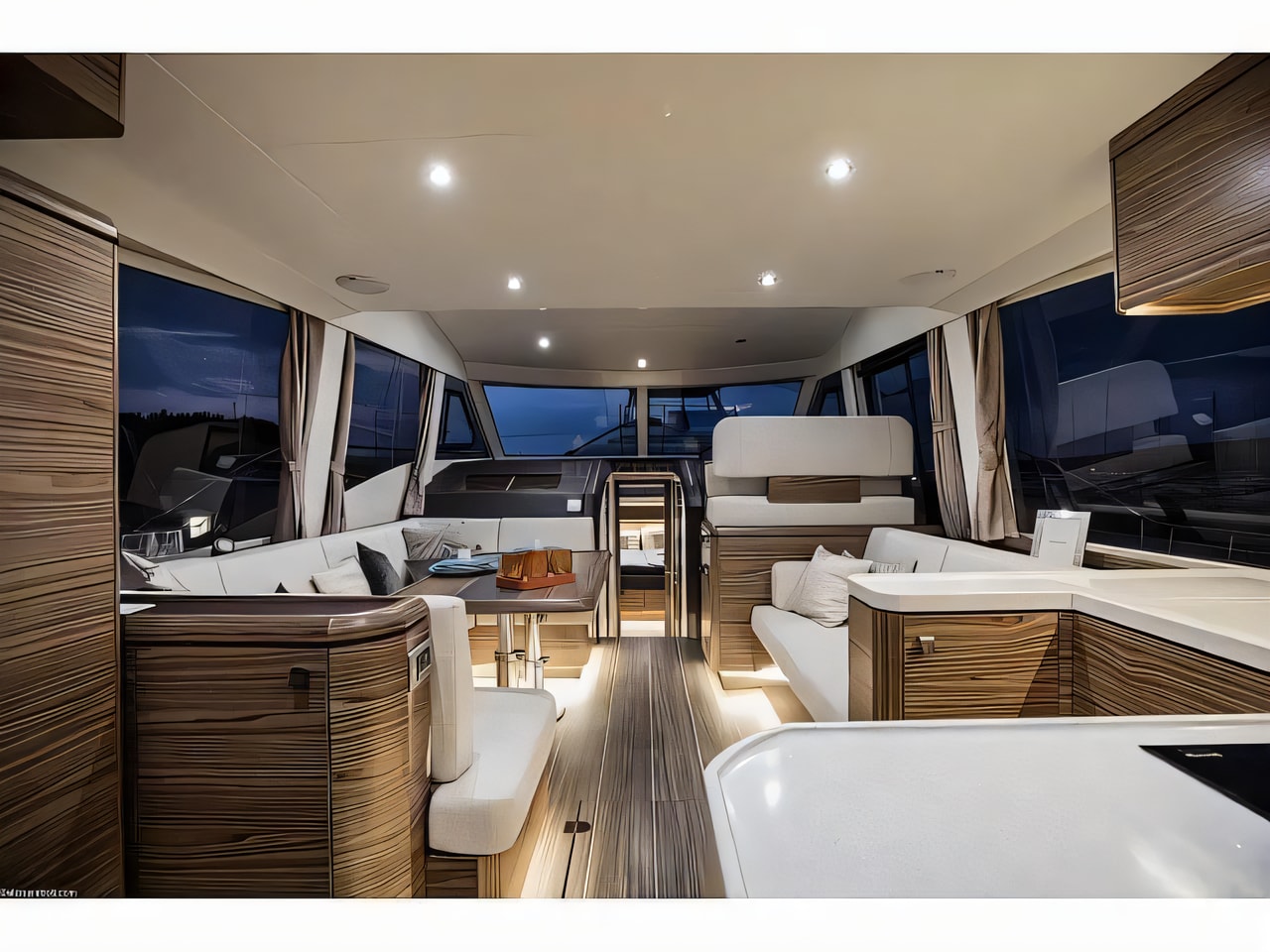 Layout of Greenline 48 Fly motor boat with 3 cabins Croatia yacht charter