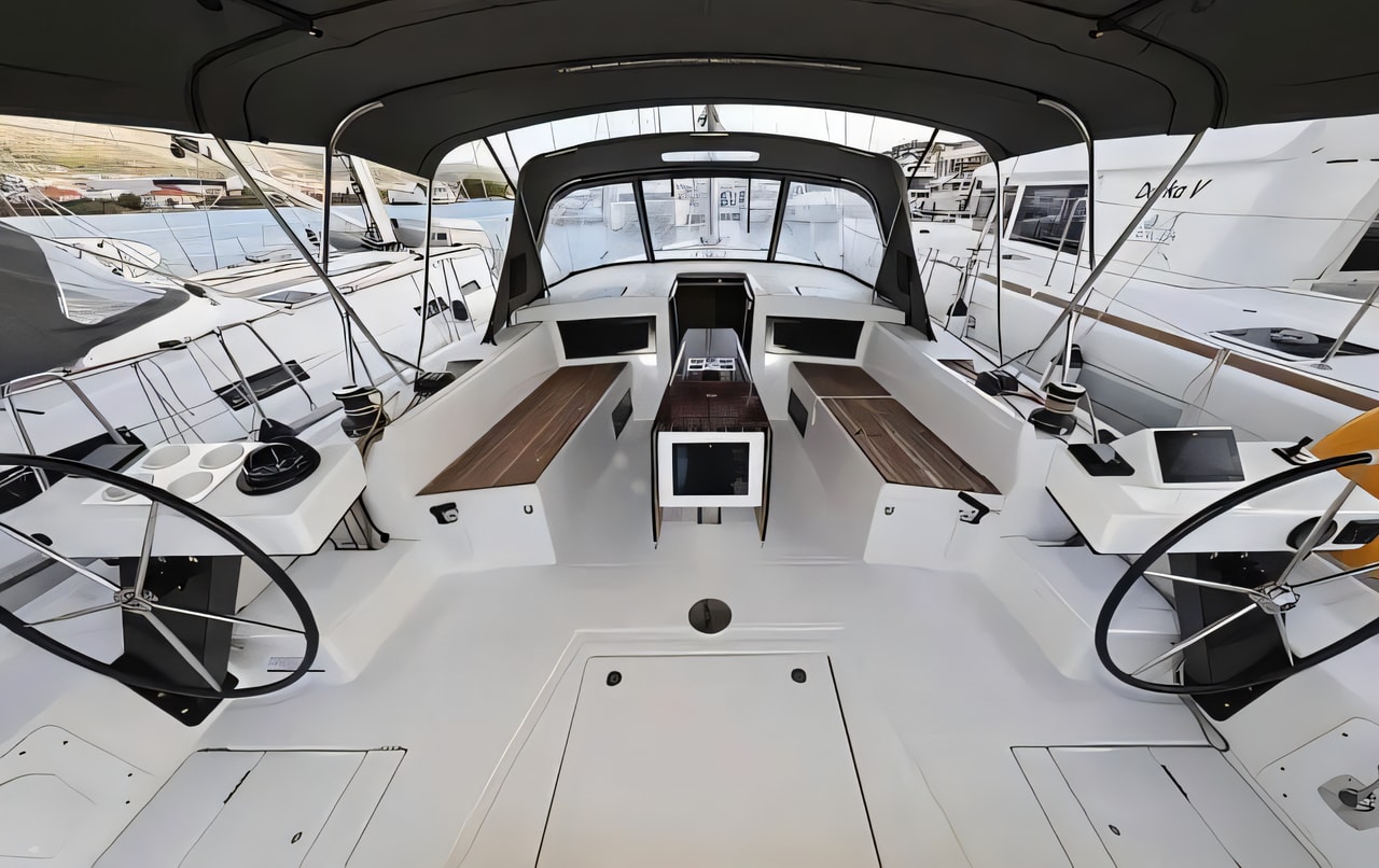 Interior of Dufour 470 sail boat with 4 cabins Croatia yacht charter