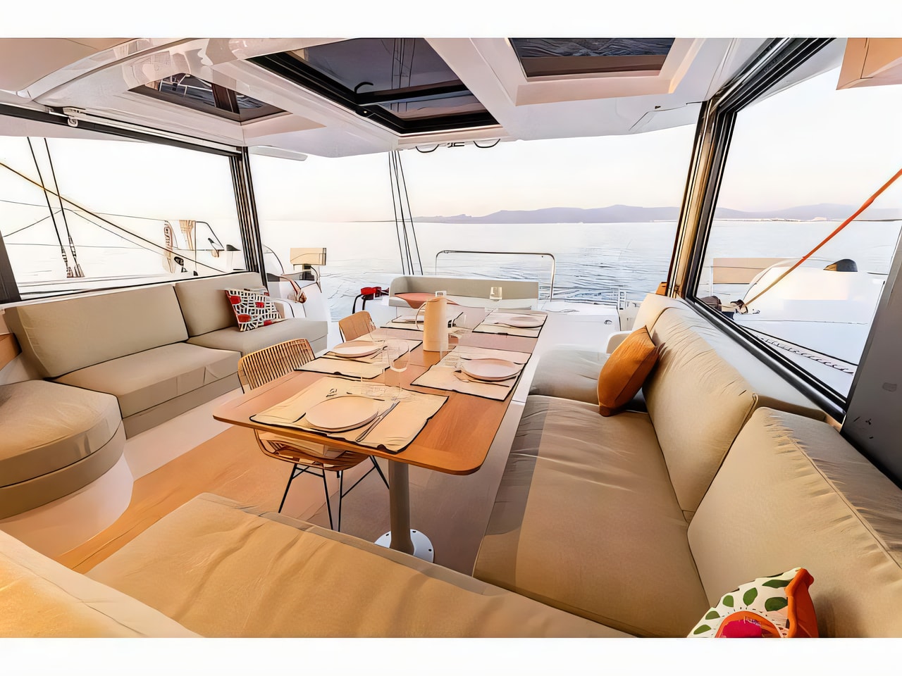 Layout of Bali Catsmart catamaran with 4 cabins Croatia yacht charter