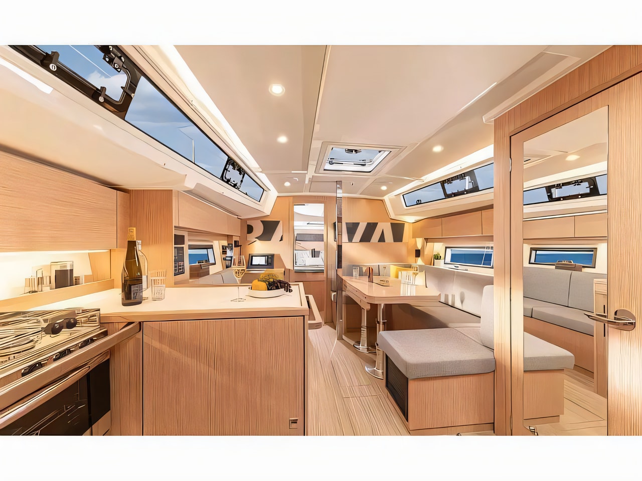 Layout of Bavaria C45 Holiday sail boat with 5 cabins Croatia yacht charter
