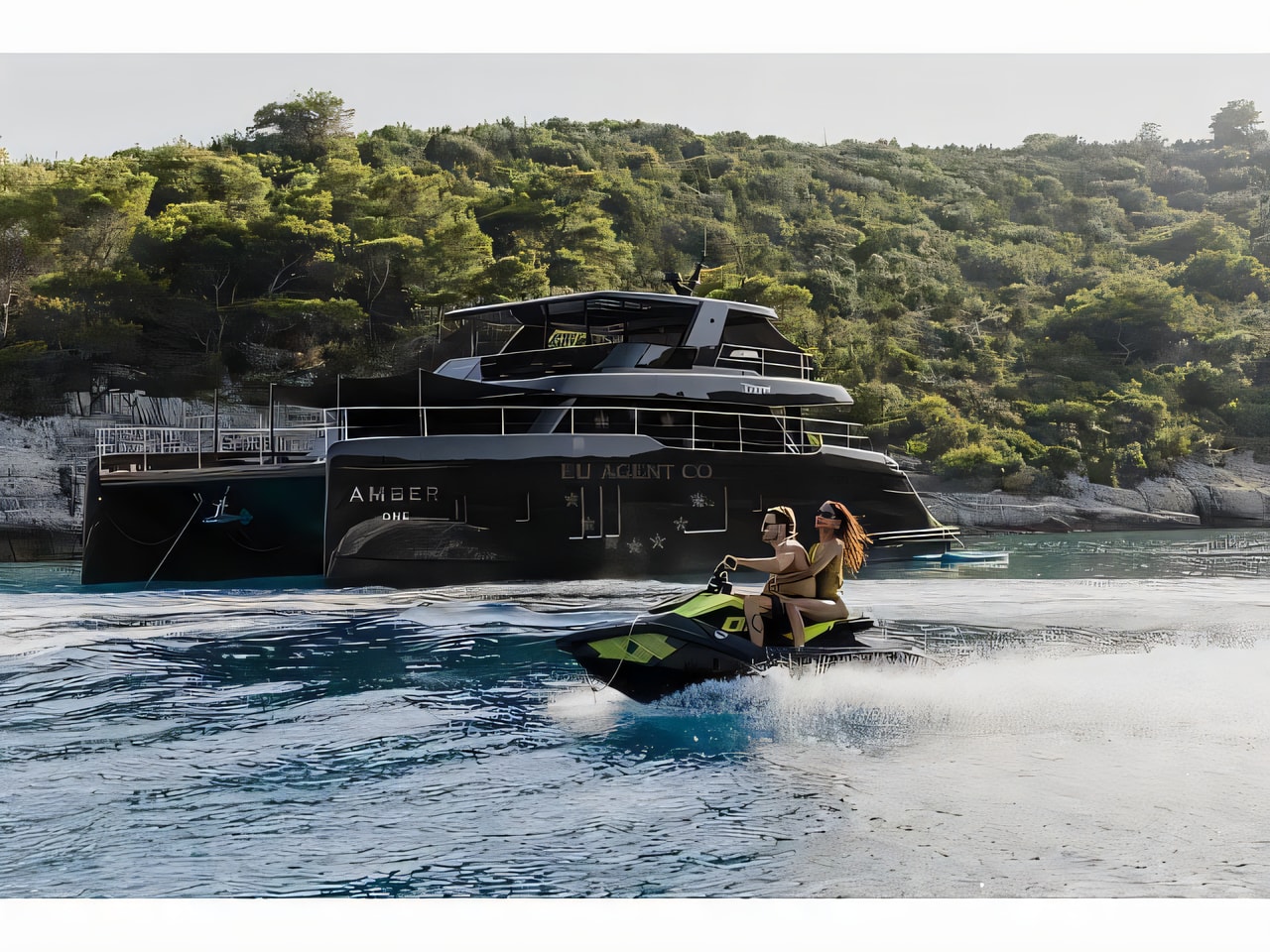 Exterior overview of Sunreef 70 Power power catamaran for charter from Kastela Gomilica Marina in the Split sailing area Croatia
