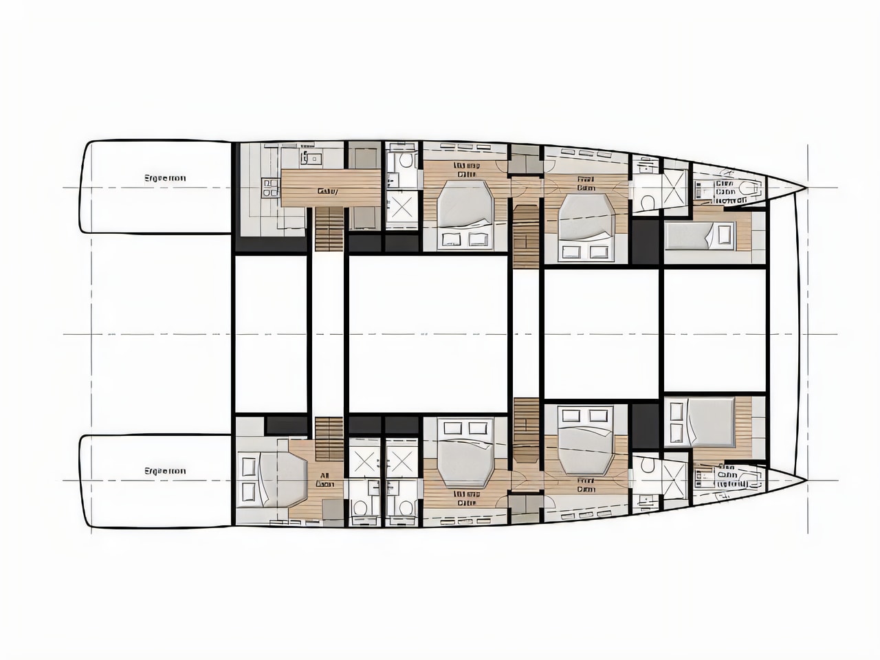 Interior of Sunreef 70 Power power catamaran with 4 cabins Croatia yacht charter