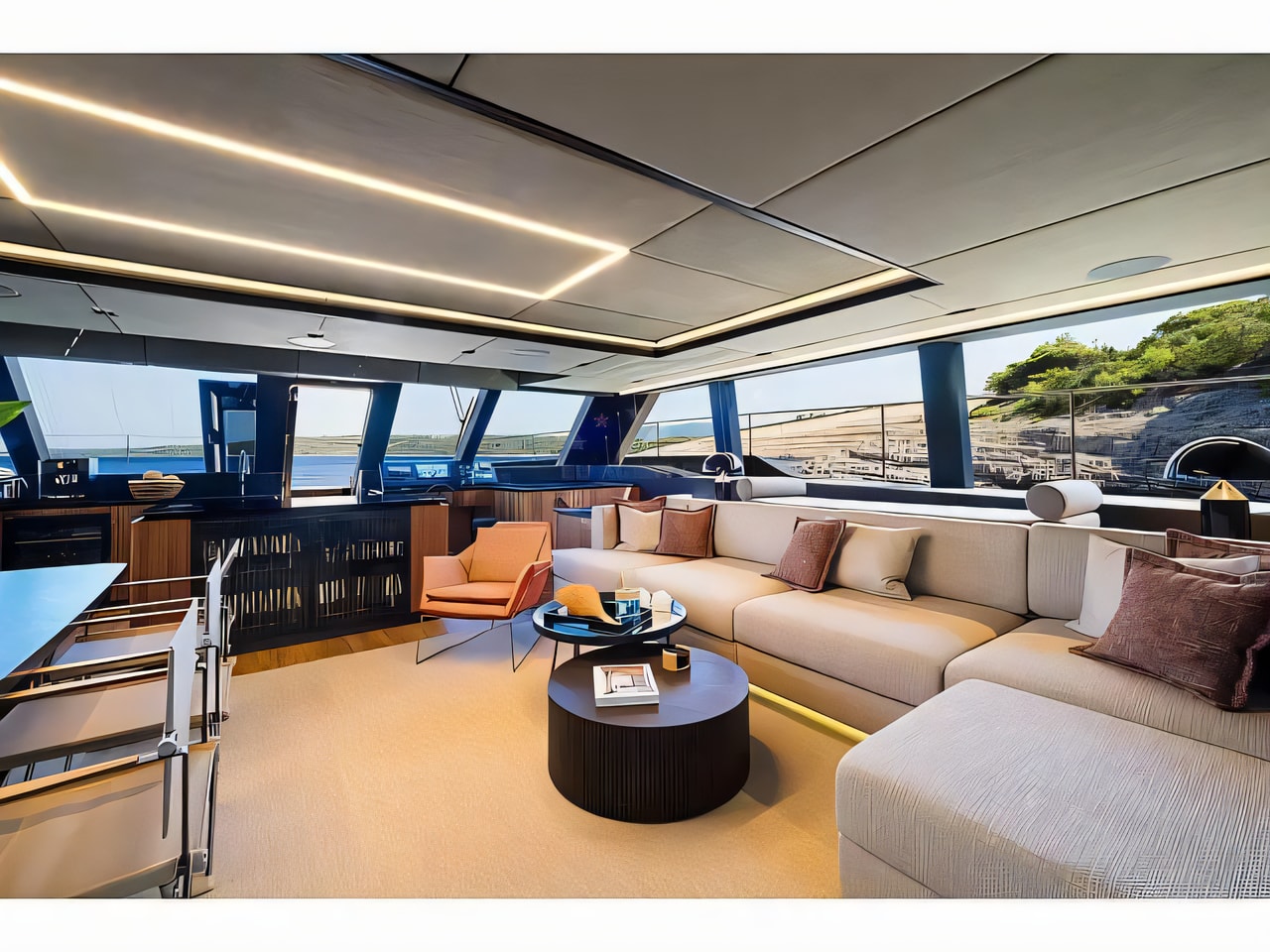 Layout of Sunreef 70 Power power catamaran with 4 cabins Croatia yacht charter