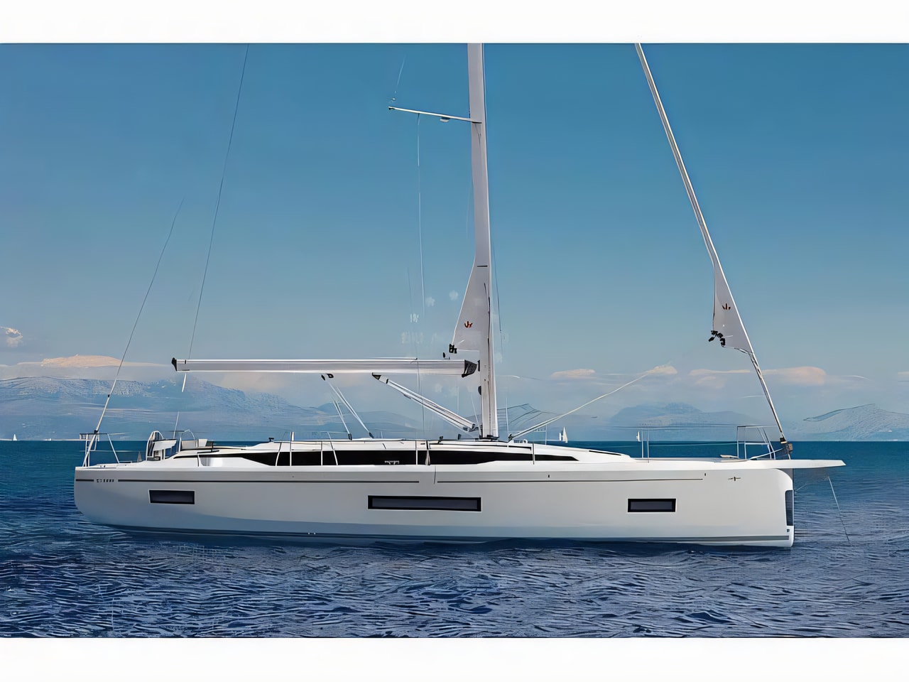 Exterior overview of Bavaria C46 sail boat for charter from Biograd Kornati in the Zadar sailing area Croatia