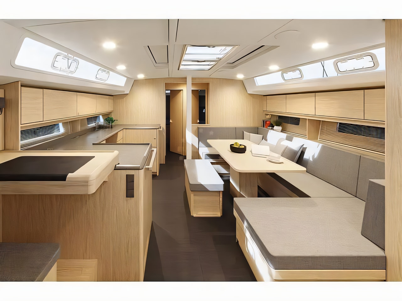 Layout of Bavaria C46 sail boat with 3 cabins Croatia yacht charter