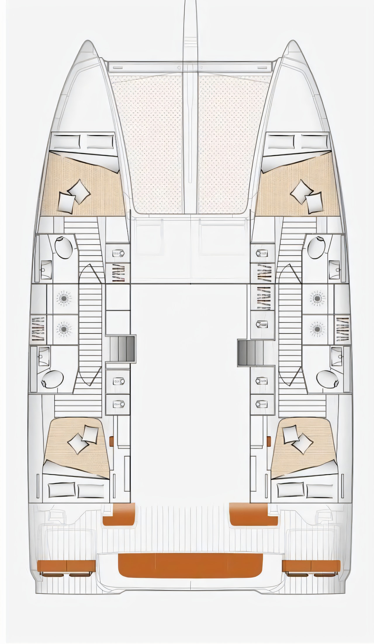 Interior of Excess 14 catamaran with 6 cabins Croatia yacht charter