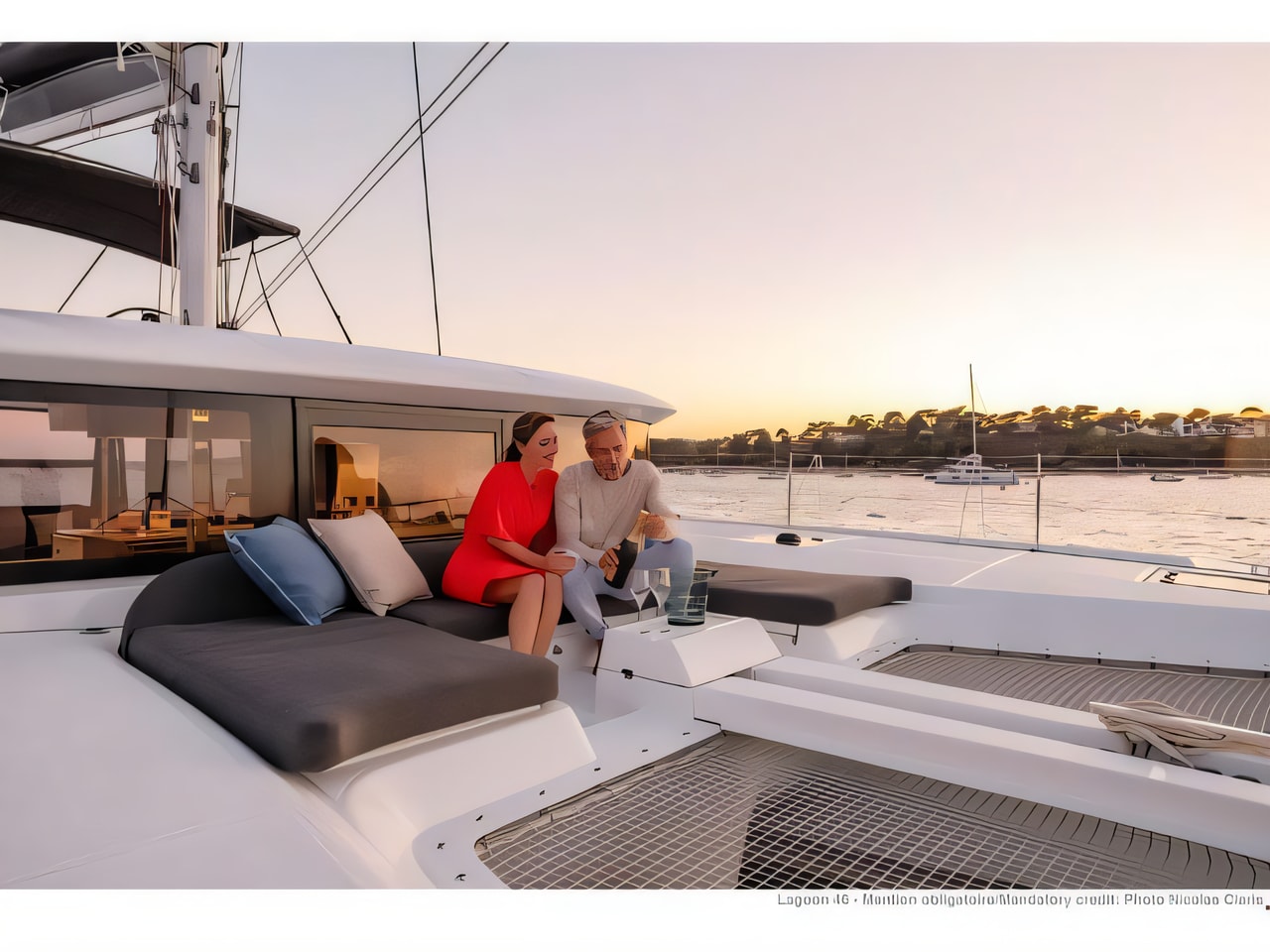 Interior of Lagoon 46 NEW catamaran with 6 cabins Croatia yacht charter