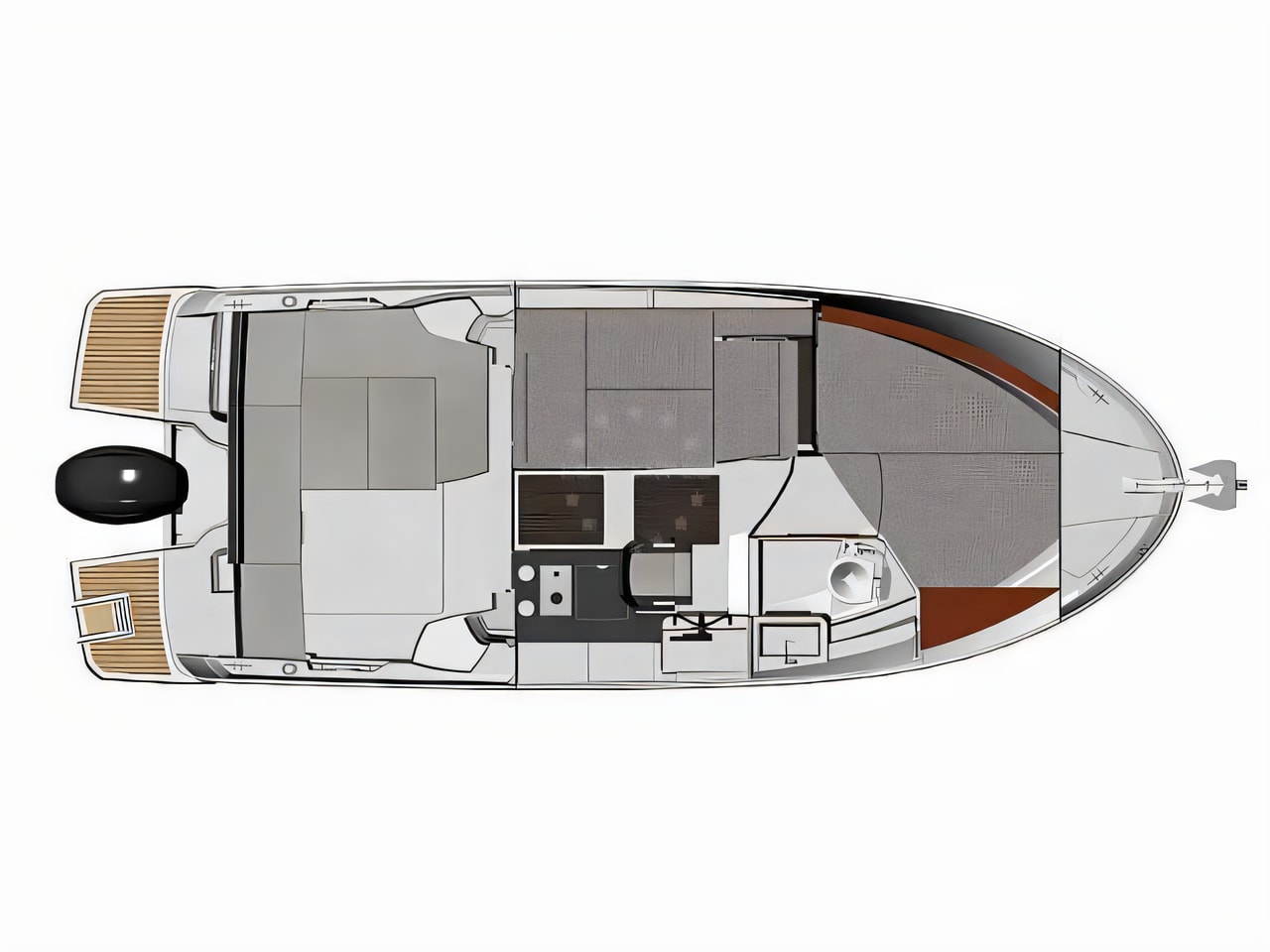 Interior of Merry Fisher 795 motor boat with 1 cabins Croatia yacht charter