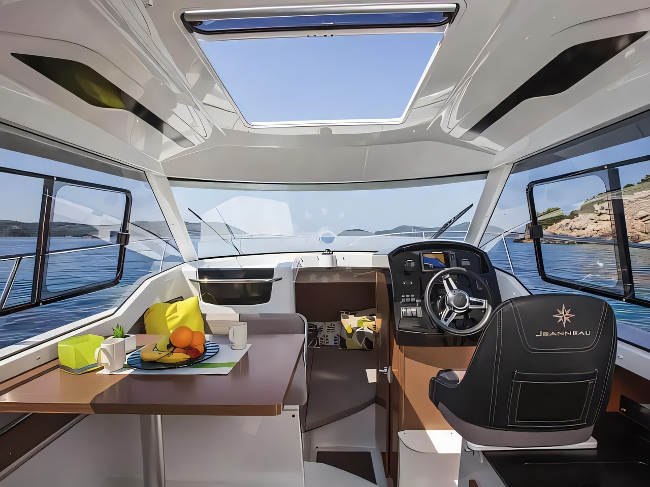 Layout of Merry Fisher 795 motor boat with 1 cabins Croatia yacht charter