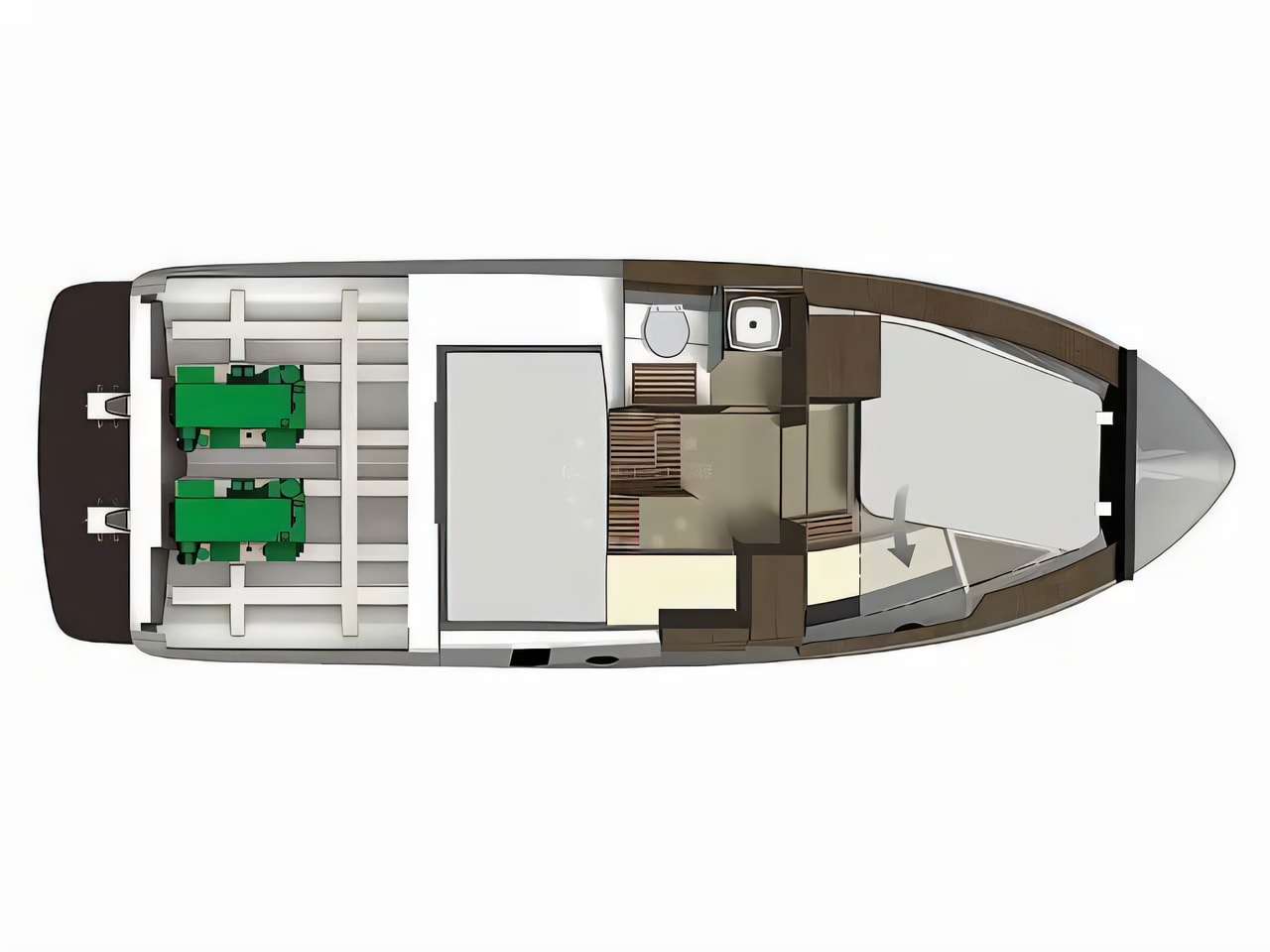 Interior of Grandezza 34 OC motor boat with 2 cabins Croatia yacht charter