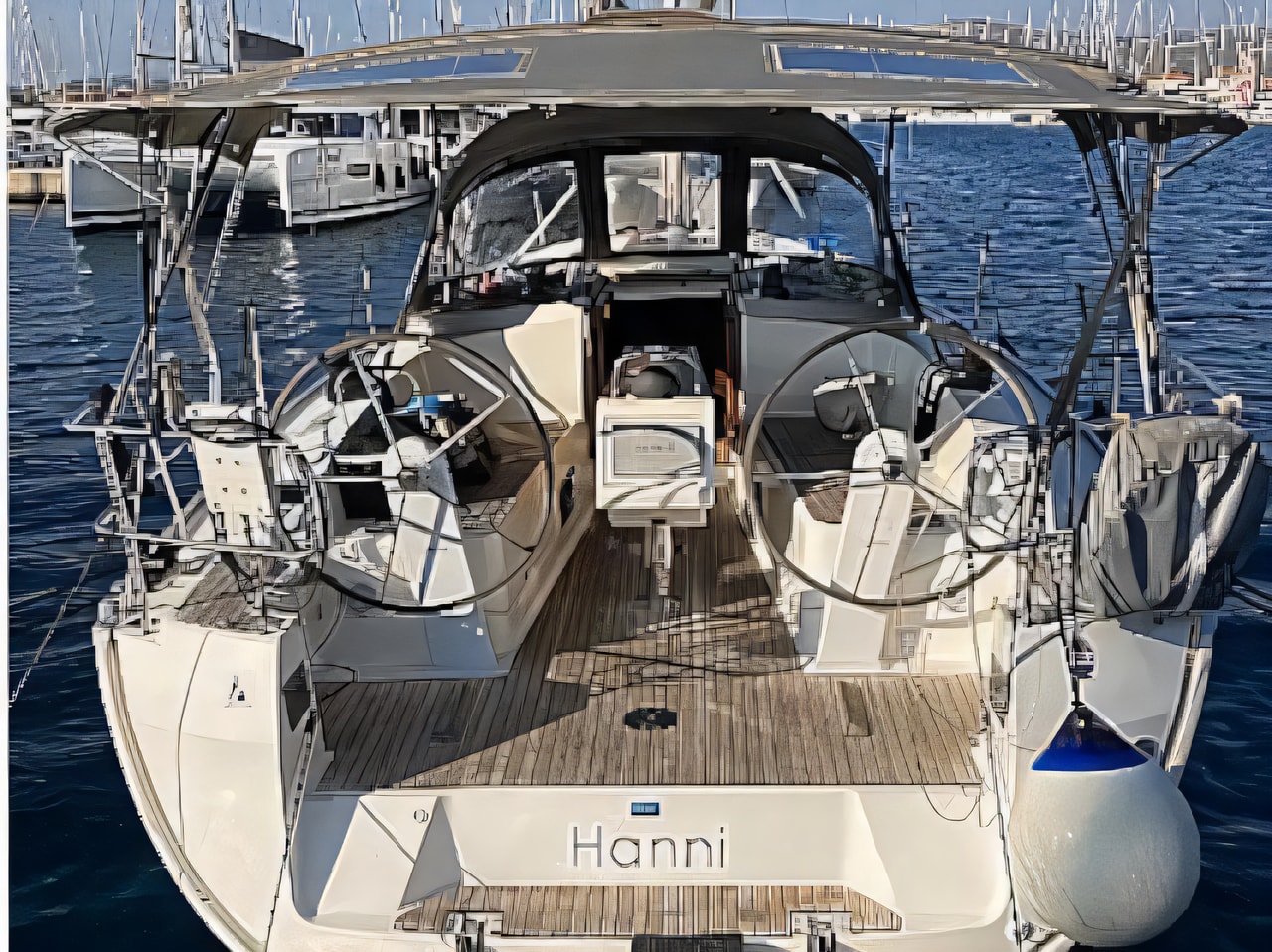 Exterior overview of Bavaria 37 Cruiser sail boat for charter from Sibenik Marina Mandalina in the Sibenik sailing area Croatia