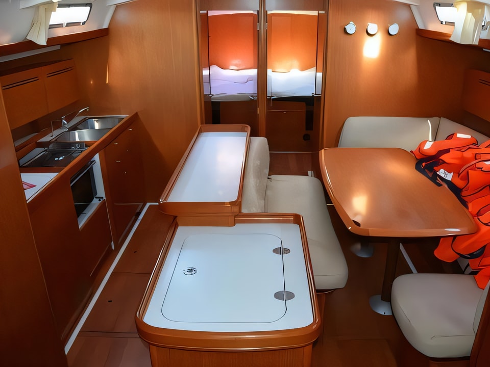 Interior of Cyclades 50.5 sail boat with 6 cabins Croatia yacht charter