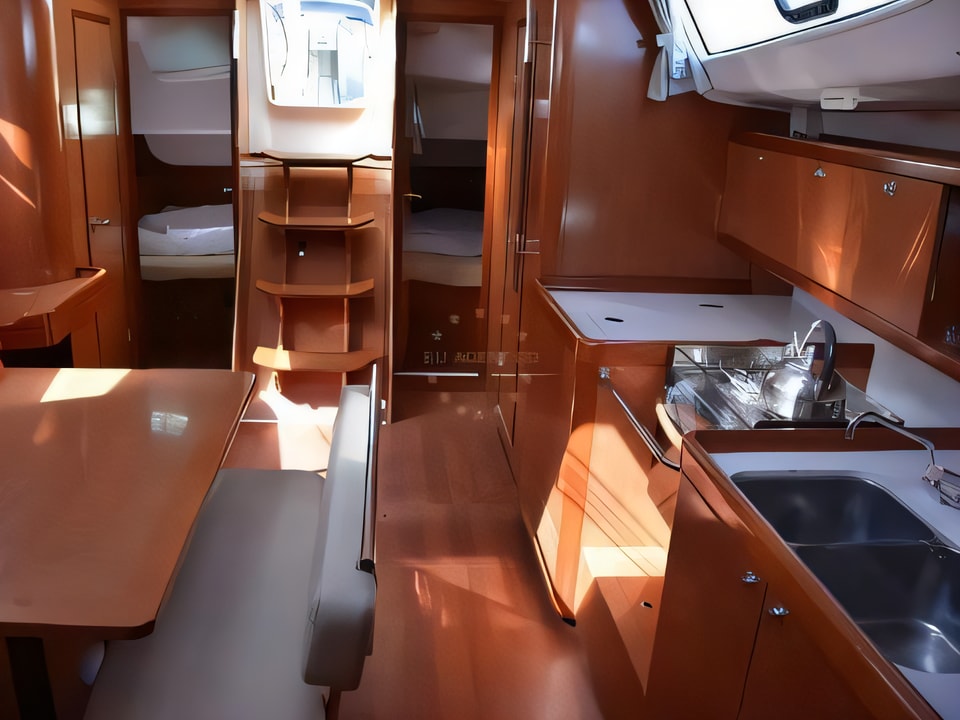 Interior of Oceanis 43 V sail boat with 4 cabins Croatia yacht charter