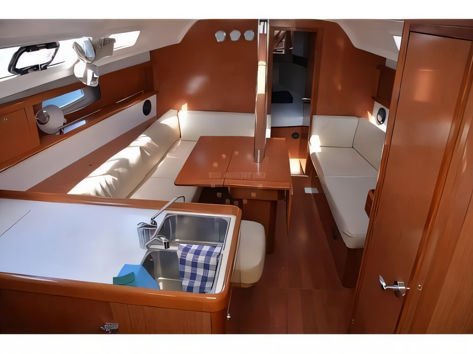 Interior of Oceanis 34 sail boat with 3 cabins Croatia yacht charter