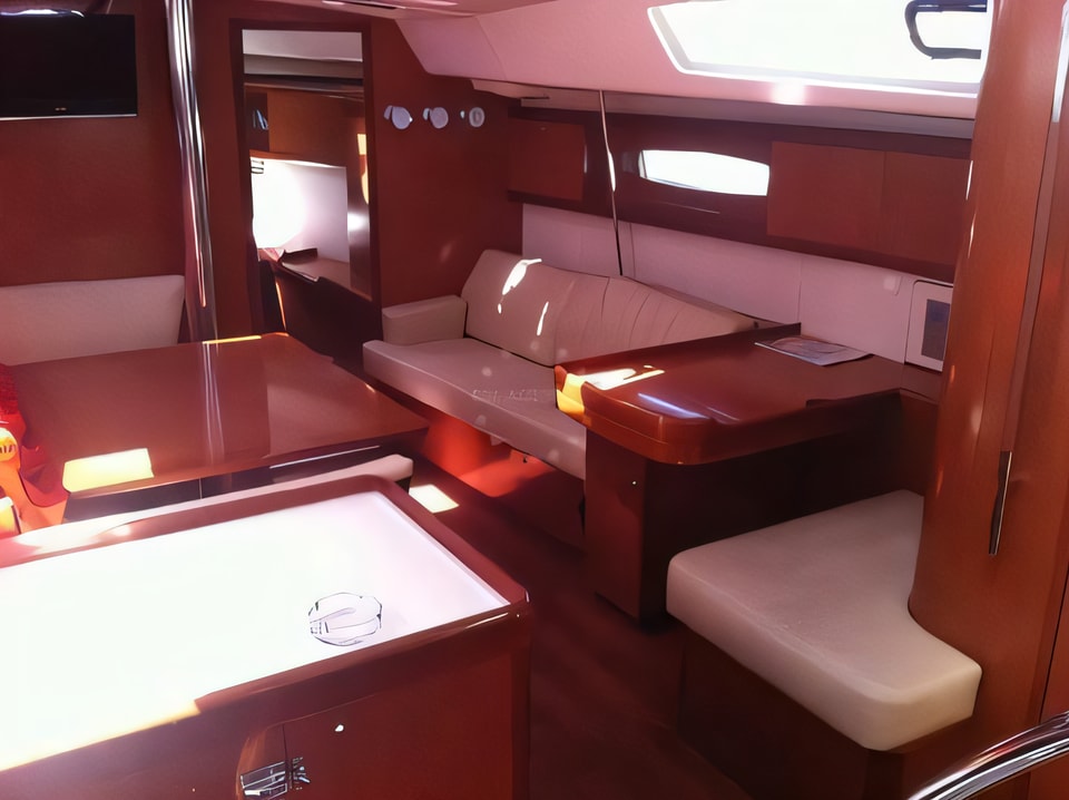 Interior of Oceanis 46 sail boat with 3 cabins Croatia yacht charter