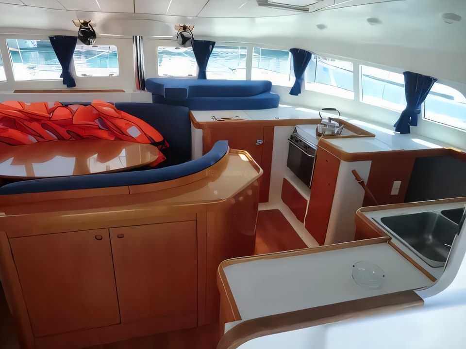 Interior of Lagoon 410 catamaran with 6 cabins Croatia yacht charter