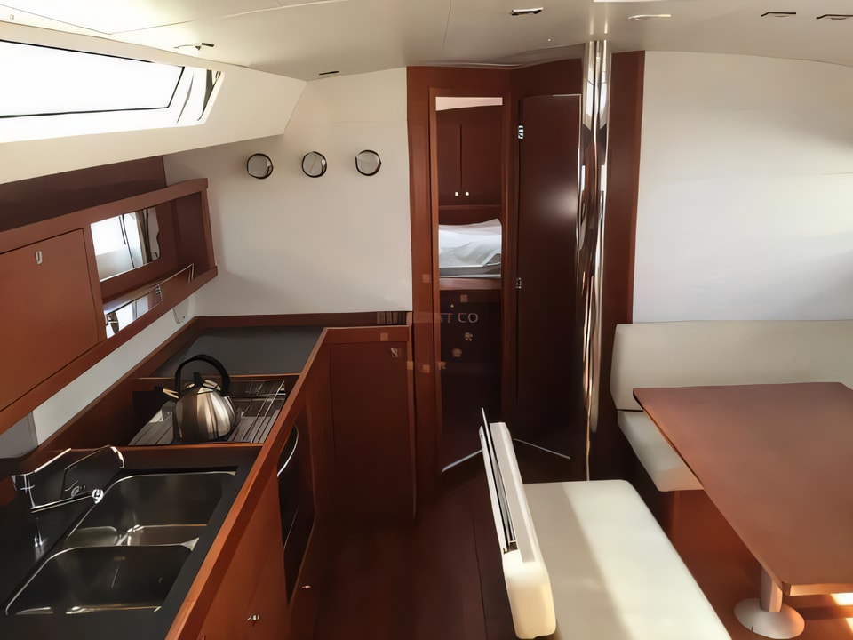 Interior of Oceanis 45 V sail boat with 4 cabins Croatia yacht charter