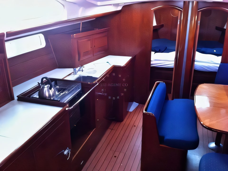 Interior of Oceanis 473 sail boat with 4 cabins Croatia yacht charter