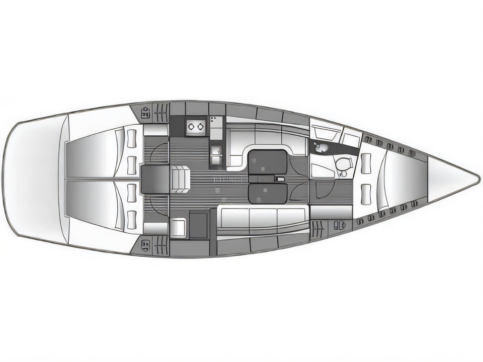 Bavaria 38 Cruiser yacht layout 3 cabins Croatia charter