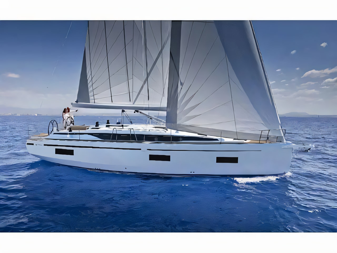 Exterior overview of Bavaria C42 sail boat for charter from Pirovac in the Sibenik sailing area Croatia