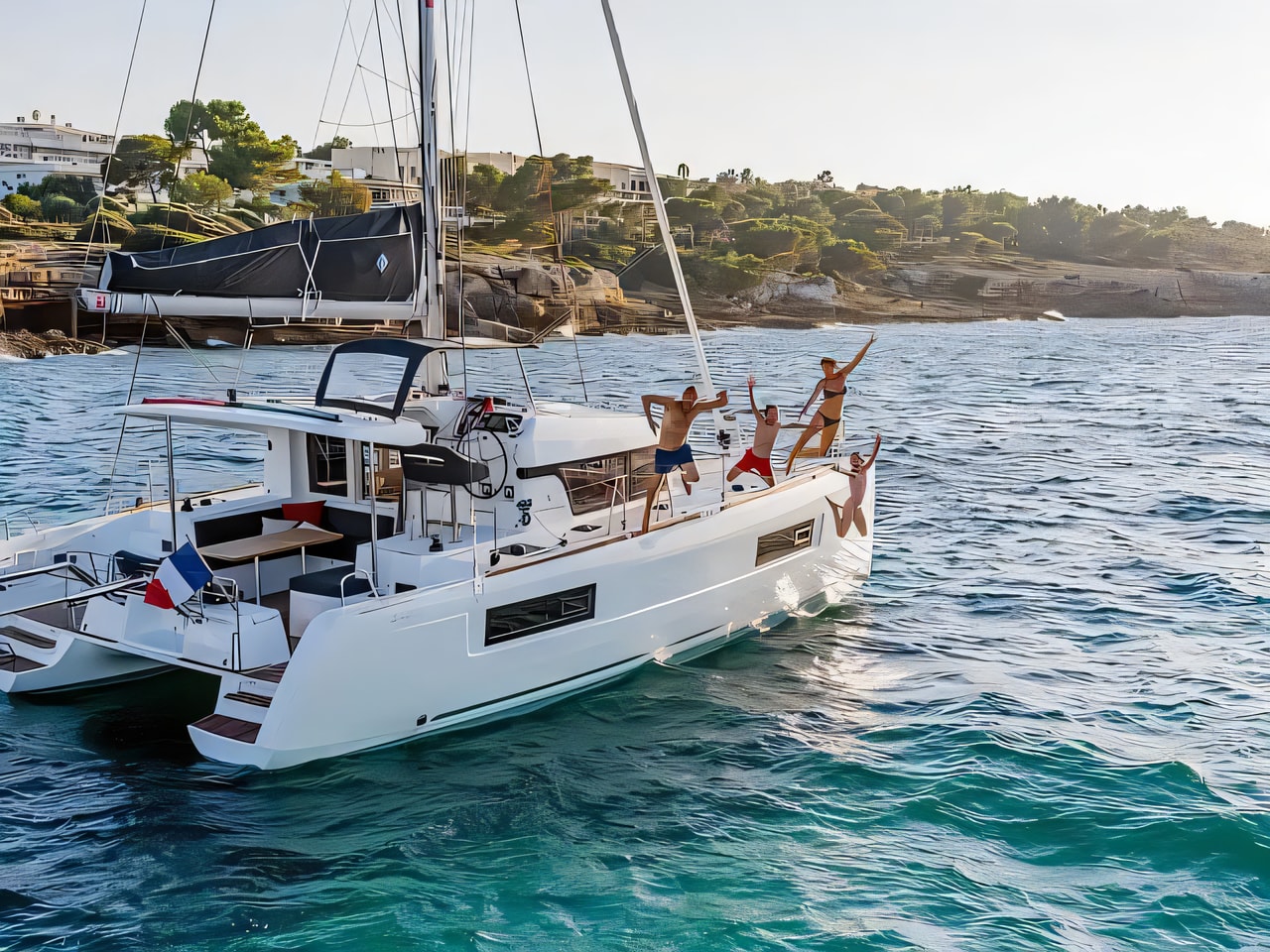 Exterior overview of Lagoon 40 catamaran for charter from Biograd Kornati in the Zadar sailing area Croatia