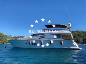 Exterior overview of Elegance 60 Fly motoryacht for charter from Drage Marina in the Zadar sailing area Croatia