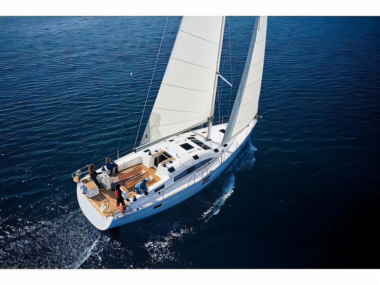 Exterior overview of Elan Impression 50.1 sail boat for charter from SCT Marina Trogir in the Split sailing area Croatia