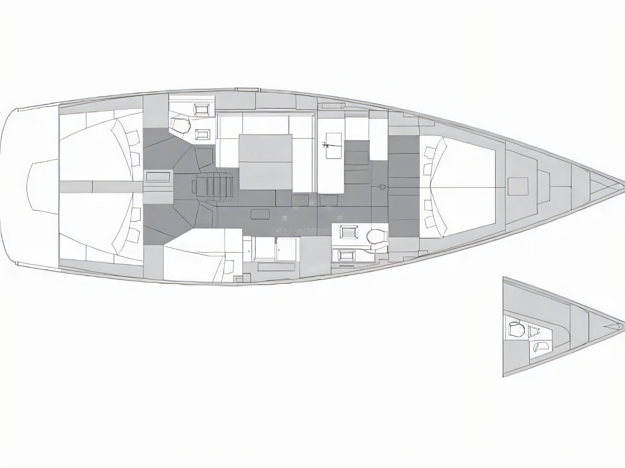 Interior of Elan Impression 50.1 sail boat with 5 cabins Croatia yacht charter