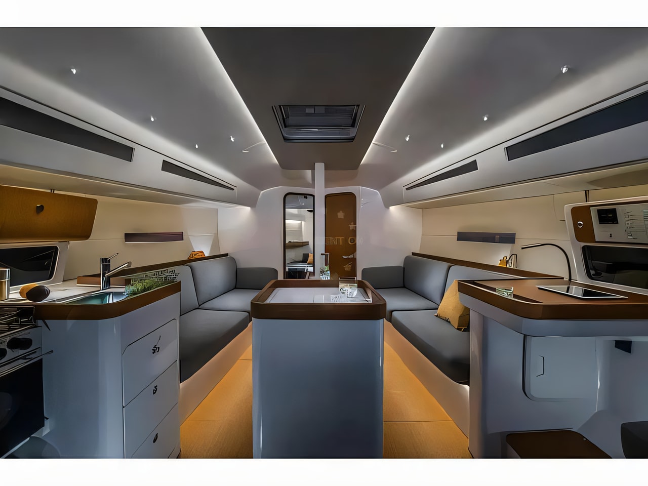 Layout of First 36 sail boat with 3 cabins Croatia yacht charter