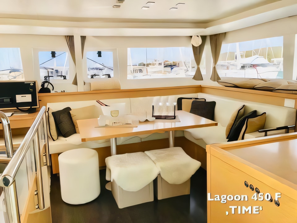 Interior of Lagoon 450 F catamaran with 6 cabins Croatia yacht charter
