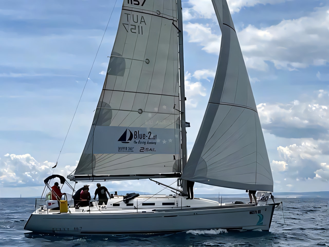 Exterior overview of First 40.7 sail boat for charter from Krk Marina Punat in the Istria / Kvarner sailing area Croatia