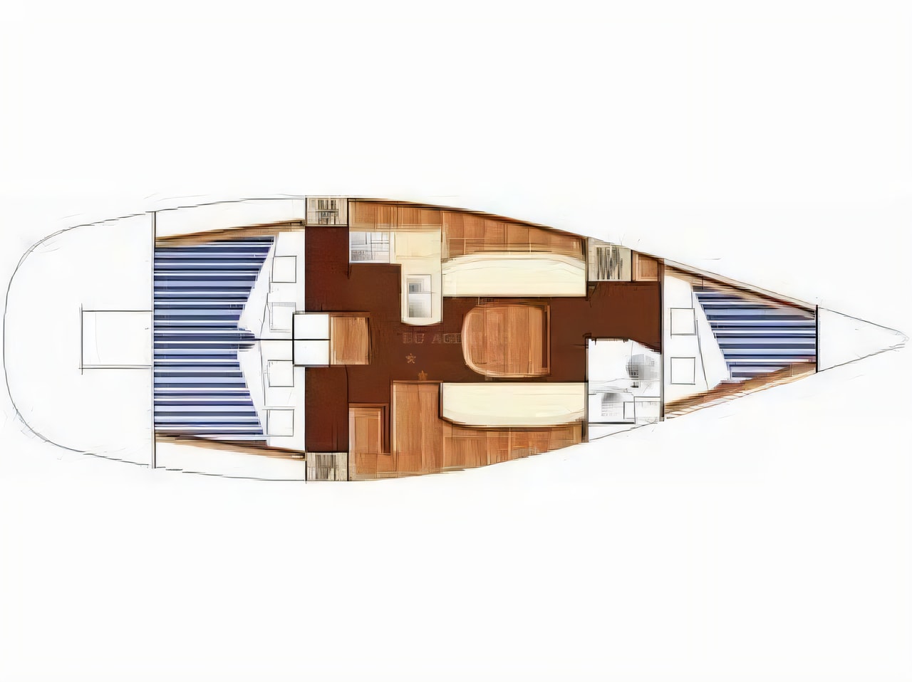 Interior of First 40.7 sail boat with 3 cabins Croatia yacht charter