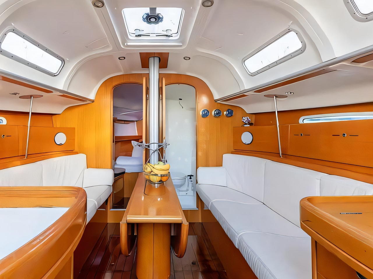 Layout of First 40.7 sail boat with 3 cabins Croatia yacht charter