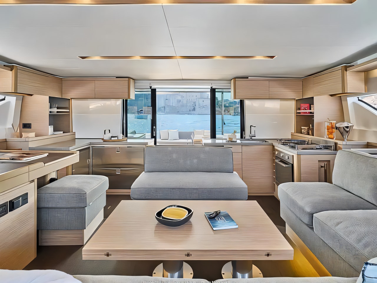 Layout of Lagoon 51 (6+1) catamaran with 7 cabins Croatia yacht charter