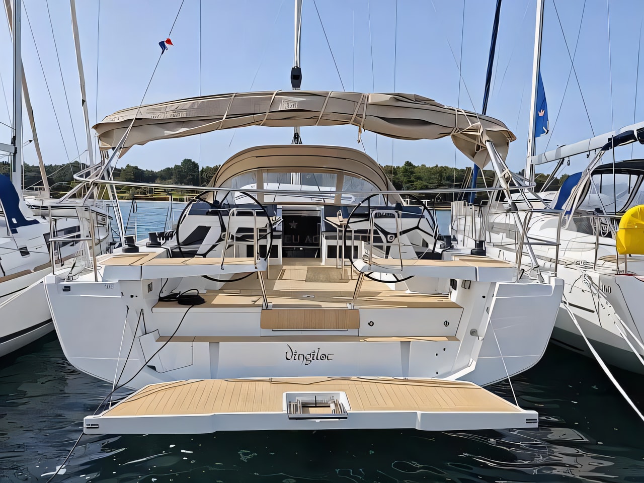 Exterior overview of Hanse 460 - owner version sail boat for charter from Pomer ACI Marina in the Istria / Kvarner sailing area Croatia