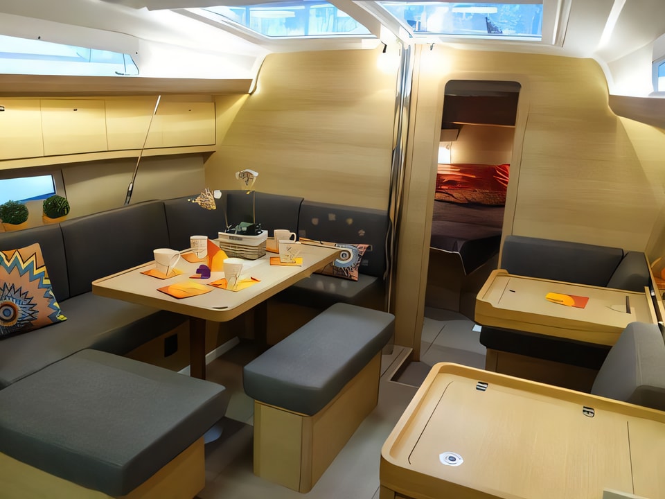 Interior of Dufour 410 (3c-1h) sail boat with 3 cabins Croatia yacht charter