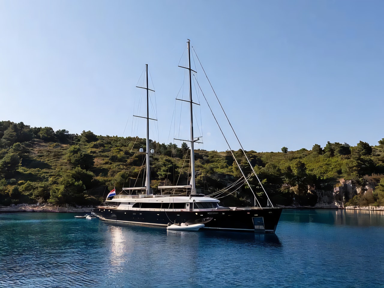 Exterior overview of Luxury Sailing Yacht motorsailer for charter from Split ACI Marina in the Split sailing area Croatia