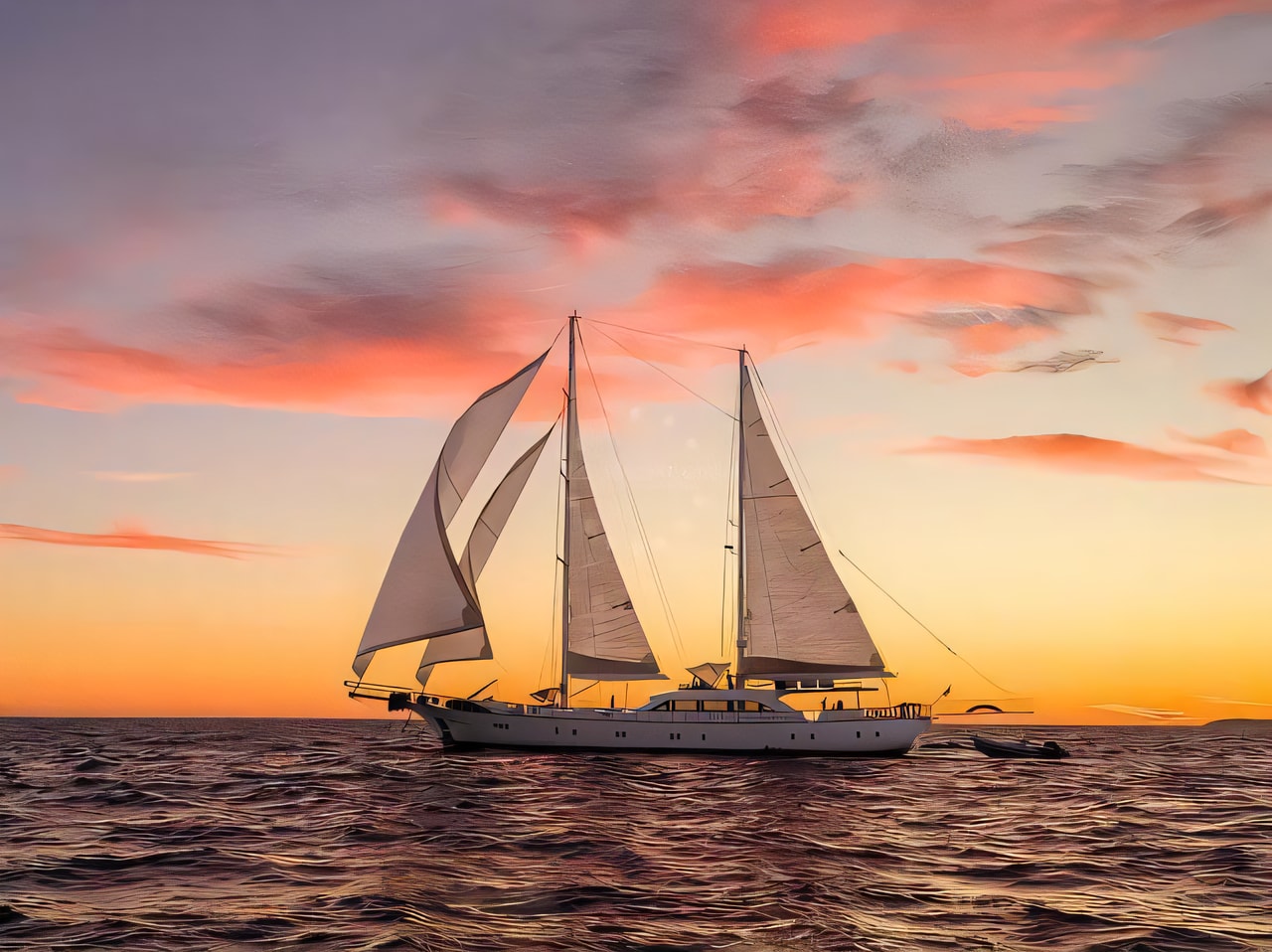 Exterior overview of Luxury Sailing Yacht motorsailer for charter from Split Port in the Split sailing area Croatia